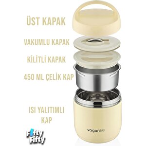 2 Bölmeli Çelik Saklama Kabı 1200 Ml Bl10104