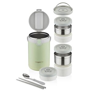 Vagonlife 3 Bölmeli Çelik Saklama Kabı 2100 Ml Bl10089