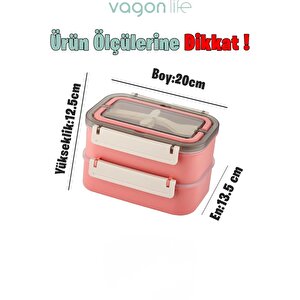 Vagonlife 3 Bölmeli Çelik Saklama Kabı 1600 Ml Bl2221-2