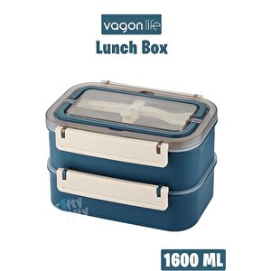 3 Bölmeli Çelik Saklama Kabı 1600 Ml Bl2221-2