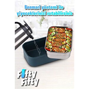 Vagonlife 3 Bölmeli Çelik Saklama Kabı 1600 Ml Bl2221-2