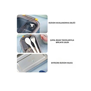 Vagonlife İçi Çelik 2 Katlı Saklama Kabı 1500 Ml Xc-465
