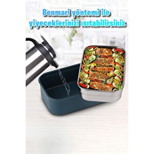 Vagonlife 3 Bölmeli Çelik Saklama Kabı 1600 Ml Bl2221-2