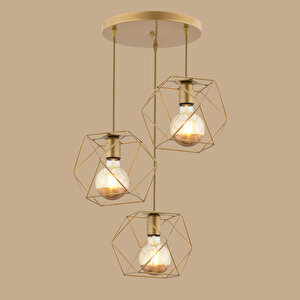 Celine 3'lü Yuvarlak Sarkıt Avize Eskitme (50x90 Cm) Eskitme