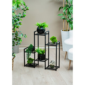 ̇ Garden 6 Raflı Metal Saksılık Metal Raflı Dekoratif Saksı Standı