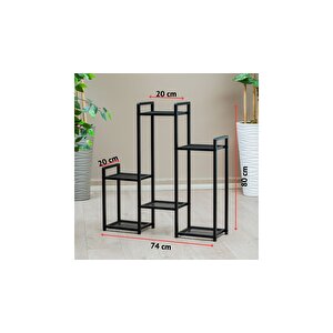 Uyan Ev Ürünleri̇ Garden 6 Raflı Metal Saksılık Metal Raflı Dekoratif Saksı Standı