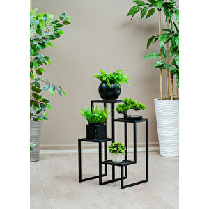 ̇ Garden 4 Raflı Metal Saksılık Metal Raflı Dekoratif Saksı Standı