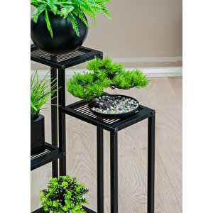 ̇ Garden 4 Raflı Metal Saksılık Metal Raflı Dekoratif Saksı Standı