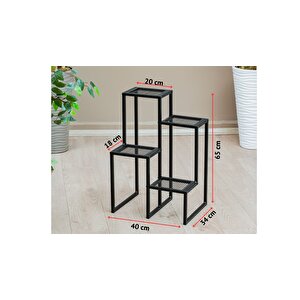 Uyan Ev Ürünleri̇ Garden 4 Raflı Metal Saksılık Metal Raflı Dekoratif Saksı Standı