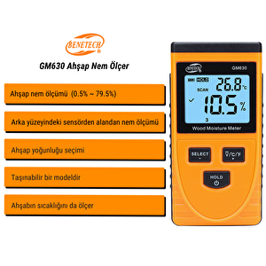 Benetech Gm630 Manyetik Ahşap Ve Tahta Nem Ölçer