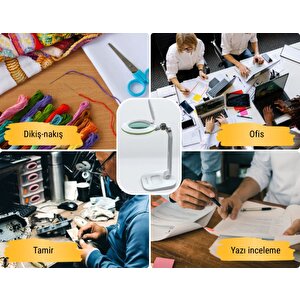 Texta Flexi Masaüstü Büyüteç Ayarlanabilir Kademeli Led Aydınlatmalı