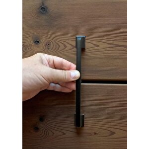 Beta Çizgili Siyah Alüminyum Metal Lüks Modern Mobilya Çekmece Mutfak Dolabı Kulpu 160mm-192mm 1 Adet