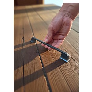 Beta Çizgili Antrasit Alüminyum Metal Lüks Modern Mobilya Çekmece Mutfak Dolabı Kulpu 160mm-192mm 1 Adet