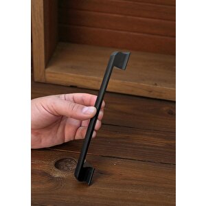 Beta Çizgili Siyah Alüminyum Metal Lüks Modern Mobilya Çekmece Mutfak Dolabı Kulpu 160mm-192mm