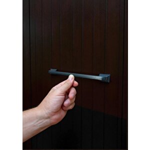 Beta Çizgili Antrasit Alüminyum Metal Lüks Modern Mobilya Çekmece Mutfak Dolabı Kulpu 160mm-192mm