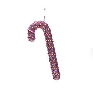 Yılbaşı Süsü İpli Baston Şeker Pembe 25 Cm