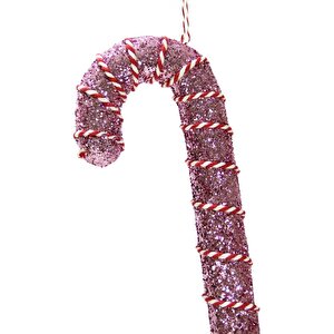 Yılbaşı Süsü İpli Baston Şeker Pembe 25 Cm