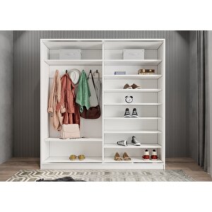 Bar Sürgülü Portmanto Beyaz&füme 180 cm