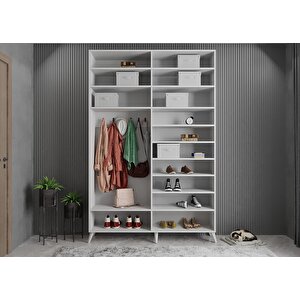 Trend Sürgülü Portmanto Beyaz 140 cm