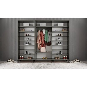 Mükemmel Sürgülü Portmanto Füme&beyaz 180 cm