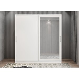 Bar Sürgülü Portmanto Beyaz 140 cm