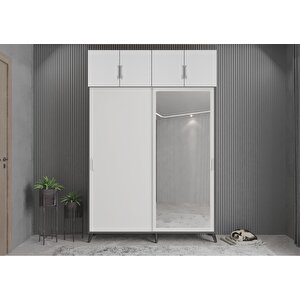 Trend Sürgülü Portmanto Füme Beyaz 160 cm