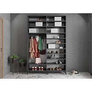 Trend Sürgülü Portmanto Füme Beyaz 160 cm