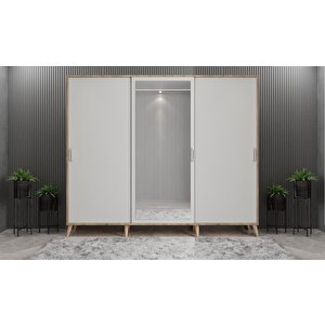 Mükemmel Sürgülü Portmanto Meşe&beyaz 270 cm