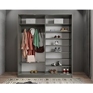 Bar Sürgülü Portmanto Füme 180 cm