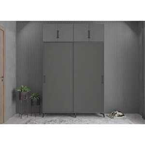 Trend Eko Sürgülü Portmanto Füme 140 cm