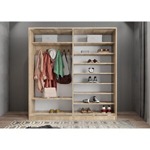 Bar Sürgülü Portmanto Meşe&beyaz 180 cm