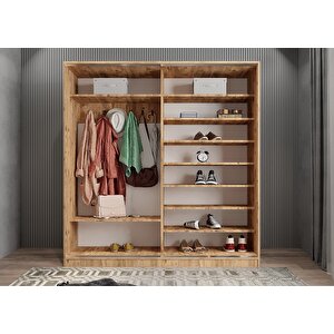 Bar Sürgülü Portmanto Çam&beyaz 180 cm