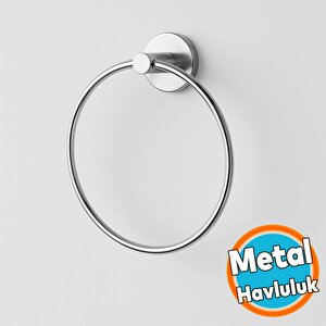 Havlu Askılığı Vidalı Krom Kaplama Yuvarlak 16 Cm Banyo Mutfak Lavabo Pratik Havluluk Askılığı