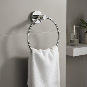 Havlu Askılığı Vidalı Krom Kaplama Yuvarlak 16 Cm Banyo Mutfak Lavabo Pratik Havluluk Askılığı