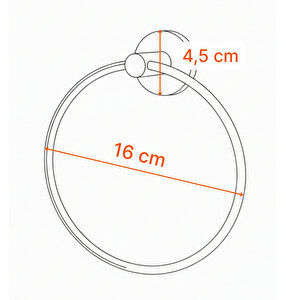 Havlu Askılığı Vidalı Krom Kaplama Yuvarlak 16 Cm Banyo Mutfak Lavabo Pratik Havluluk Askılığı