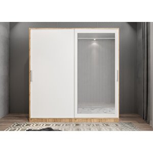 Bar Sürgülü Portmanto Çam&beyaz 120 cm