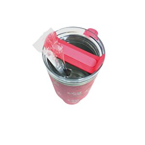 Yk1549 Pipetli 1,2 Lt Çelik Bardak Termos Pembe