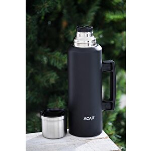 Karat X Serisi Paslanmaz Çelik 1,5 Lt Kamp Termos Siyah Tms-08369