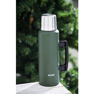 Karat X Serisi Paslanmaz Çelik 1,5 Lt Kamp Termos Yeşil Tms-08368