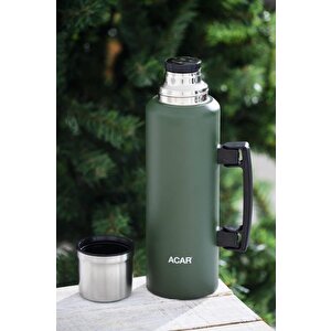 Karat X Serisi Paslanmaz Çelik 1,5 Lt Kamp Termos Yeşil Tms-08368