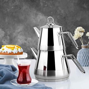 Lines Piramit Mini Boy Çelik Çaydanlık Metal Sap