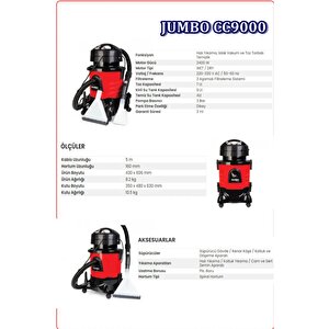 Jumbo Cc9000 Halı Koltuk Yıkama Robotu Ve Leke Çıkartma Makinesi  2400 W