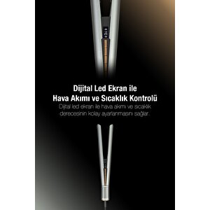 Jolie Hs1600 Hava Üflemeli Dijital Isı Göstergeli İyon Etkili Saç Düzleştirici Antrasit