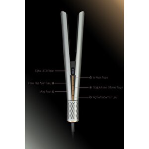 Jolie Hs1600 Hava Üflemeli Dijital Isı Göstergeli İyon Etkili Saç Düzleştirici Antrasit