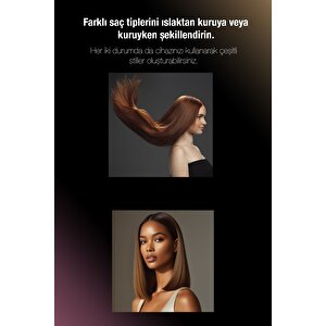 Jolie Hs1600 Hava Üflemeli Dijital Isı Göstergeli İyon Etkili Saç Düzleştirici Mürdüm