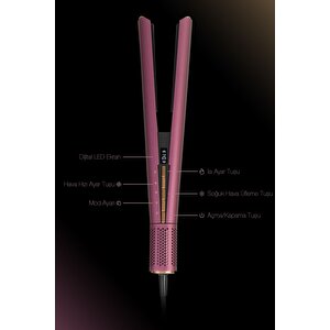 Jolie Hs1600 Hava Üflemeli Dijital Isı Göstergeli İyon Etkili Saç Düzleştirici Mürdüm