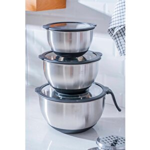 Acar Focus Pro Rendeli 9 Parça Karıştırma Saklama Kabı Siyah 08120