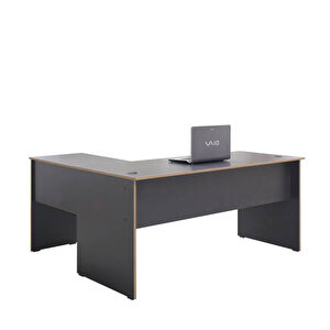 Rio L Ofis Masası - Antrasit/kontra 160x75x144 Cm (gxyxd)