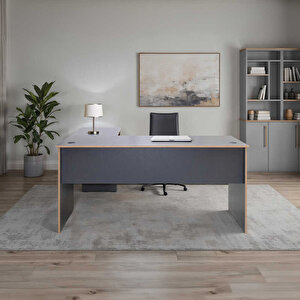 Rio L Ofis Masası - Antrasit/kontra 160x75x144 Cm (gxyxd)