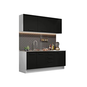 Apollo Hazır Mutfak Dolabı-çok Amaçlı Dolap 180 Cm Ve Beyaz Laminat Tezgah Dahil